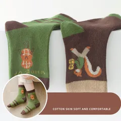 [Sịn dày ấm] Sét 5 đôi tất cao cổ cho bé sóc và củ lạc, vớ cao cổ dày dặn cute cho bé