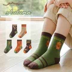 [Sịn dày ấm] Sét 5 đôi tất cao cổ cho bé sóc và củ lạc, vớ cao cổ dày dặn cute cho bé