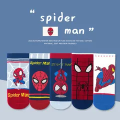 [Sịn dày ấm] Set 5 đôi tất Người Nhện Spider Men vớ cao cổ cho bé dày dặn giữ ấm chân mùa thu đông