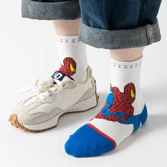 [Sịn dày ấm] Set 5 đôi tất Người Nhện Spider Men vớ cao cổ cho bé dày dặn giữ ấm chân mùa thu đông