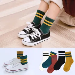 Set 5 đôi tất trẻ em cotton kẻ sọc bé trai, gái sợi bông mềm mại thoáng khí khử mùi