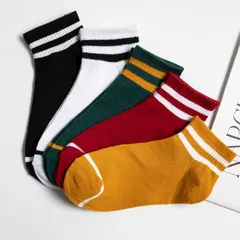 Set 5 đôi tất trẻ em cotton kẻ sọc bé trai, gái sợi bông mềm mại thoáng khí khử mùi