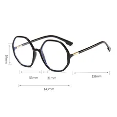 Kính cận thời trang mắt đa giác không độ chống ánh sáng xanh phong cách Hàn Quốc - MS63