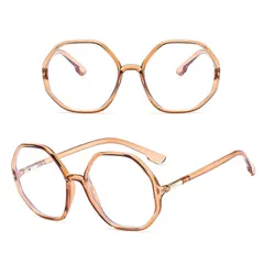 Kính cận thời trang mắt đa giác không độ chống ánh sáng xanh phong cách Hàn Quốc - MS63