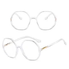 Kính cận thời trang mắt đa giác không độ chống ánh sáng xanh phong cách Hàn Quốc - MS63