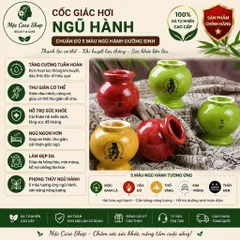 Bộ giác ngũ hành 39 cốc loại 1 bóng đẹp dày  in hình ngũ hành 2 mặt