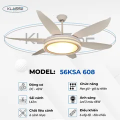 Quạt trần đèn 6 cánh Klasse 56KSA 608