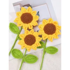 Hoa hướng dương len dùng trang trí bàn làm việc, làm quà tặng