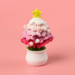 Chậu thông noel len dùng trang trí bàn làm việc, làm quà tặng