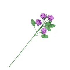 Cành hoa hồng ghép 4 bông hoa len handmade siêu xinh