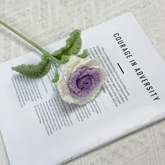 Hoa hồng ghép len handmade – Hoa len trang trí, quà tặng sinh nhật, 8/3, 20/10