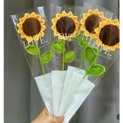Bó hoa hương dương len 1 bông dùng làm quà tặng