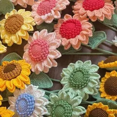 Hoa Hướng Dương Len Handmade Size Đại – Hoa Len Trang Trí Nhà Cửa, Quà Tặng Handmade