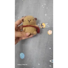Móc Khóa Len Capybara Đeo Cặp Handmade Siêu Dễ Thương