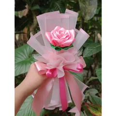 Bó hoa hồng 1 bông ruy băng xinh – quà tặng 20/10 / 8/3 / Valentine