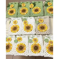 Túi len handmade đeo chéo hoa hướng dương