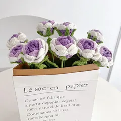 Hoa hồng len dùng trang trí bàn làm việc, làm quà tặng