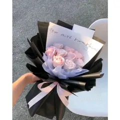 Bó hoa hồng ruy băng 9 bông Hoa handmade không tàn - Quà tặng sinh nhật, lễ tình nhân