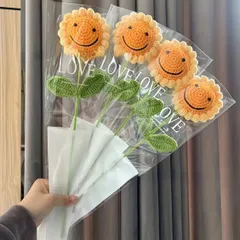 Bó hoa hướng dương len 1 bông dùng làm quà tặng