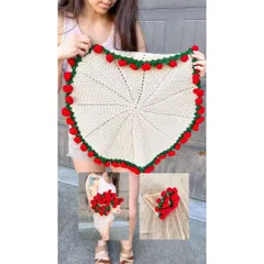 Thảm len hoa hồng handmade quà tặng ý nghĩa