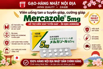 Viên uống hỗ trợ tuyến giáp Mercazole 5mg Aska Nhật Bản - Hộp 100 viên giúp ổn định chức năng tuyến giáp