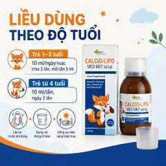 Siro Canxi Liposome Calcio-Lipo Med MK7 Cho Bé Từ 1 Tuổi, Tăng Chiều Cao 150ml