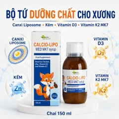 Siro Canxi Liposome Calcio-Lipo Med MK7 Cho Bé Từ 1 Tuổi, Tăng Chiều Cao 150ml