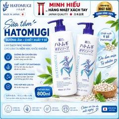 Sữa Tắm Ý Dĩ Hatomugi Nội Địa Nhật Bản 800ml – Làm Sạch Dưỡng Ẩm Và Chăm Sóc Da Mềm Mịn Thơm Tho