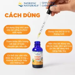 Vitamin D3 thuần tinh khiết Nordic Naturals lọ 22,5ml, Hỗ trợ phát triển hệ xương răng & nhịp giấc ngủ cho bé 0-12 tháng