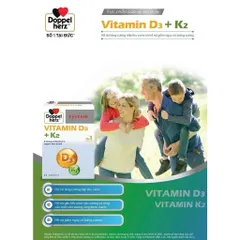 (Đức) Vitamin D3 K2 Doppelherz Chính Hãng Viên Uống Bổ Sung D3 + K2 Hỗ Trợ Xương Răng, Chuyển Hóa Canxi, Chức Năng Cơ Và Hệ Miễn Dịch