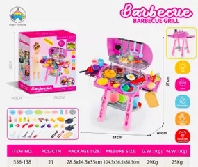 Bộ đồ chơi bếp vỉ nướng BBQ 2 tầng (Kids BBQ Grill Playset) gồm 62 chi tiết, có hiệu ứng đèn và phun sương 556-138