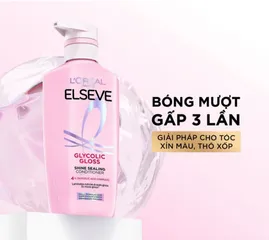 ✨ Bộ dầu gội xả L'Oreal Paris Elseve Glycolic Gloss dưỡng tóc bóng mượt 620ml + 375ml Chính hãng