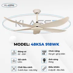 Quạt trần không đèn Klasse 48KSA 918WK Đức