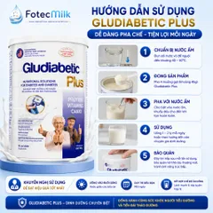 Sữa Bột Cho Người Tiểu Đường GLUDIABETIC PLUS FOTECPHAM Hỗ Trợ Kiểm Soát Đường Huyết Bổ Sung Dinh Dưỡng 900G Fotecmilk