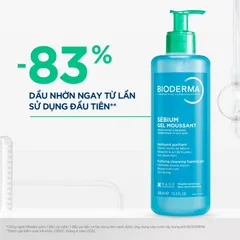 Sữa Rửa Mặt Bioderma Sébium Gel Moussant 400ml Pháp – Gel Tạo Bọt Không Xà Phòng, Làm Sạch, Giảm Dầu Cho Da