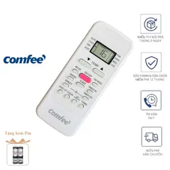 Điều khiển thay thế tương thích cho ĐIỀU HÒA MÁY LẠNH COMFEE' 2 CHIỀU LOẠI NGẮN - Tặng kèm Pin