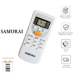 Remote thay thế cho máy lạnh Samurai 2 chiều với thiết kế nhỏ gọn LOẠI NGẮN tặng kèm Pin