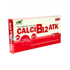 Siro Ống Uống Calci B12 ATK Canxi Lactate Hộp 20 Ống - Bổ Sung Khoáng Chất Và Vitamin B1 B12