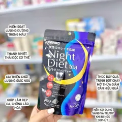 🍵 Trà Giảm Cân Orihiro Night Diet Tea Hỗ Trợ Đốt Mỡ Ban Đêm (20 Gói) - Giao Hỏa Tốc, Tiết Kiệm