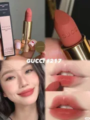 Son Gucci 217 Valeria Rose Hồng Cam Đất lên màu xinh, mềm môi ? Giá tốt ghé shop ngay!
