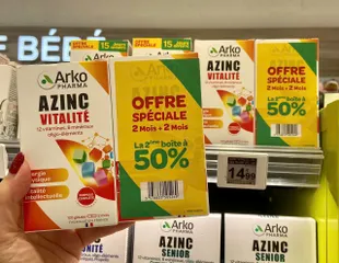 Vitamin Tổng Hợp Azinc Arkopharma 150v - Hỗ Trợ Tăng Cường Đề Kháng, Giảm Mệt Mỏi, Dinh Dưỡng Toàn Diện Cho Người Lớn và Trẻ Em Từ 15 Tuổi