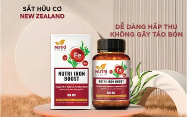 Viên Sắt Hữu Cơ Nutri Iron Boost 30 Viên - Tăng Cường Hấp Thụ Sắt, Bổ Sung Acid Folic và Vitamin C, Hỗ Trợ Phụ Nữ Có Thai