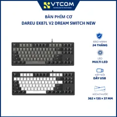 Bàn phím cơ gaming có dây Dareu EK87 V2 Dream Switch LED RBG - Hàng chính hãng bảo hành 24 tháng