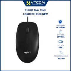 Chuột có dây Logitech B100 - Hàng chính hãng bảo hành 12 tháng