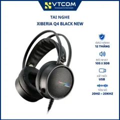 Tai nghe gaming chụp tai Xiberia Q4 Black - Âm thanh 7.1, đèn LED RGB - Bảo hành 12 tháng