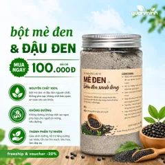 Bột Đậu Đen Xanh Lòng Mix Mè Đen - Giải Độc, Bổ Máu, Chăm Sóc Da và Tóc - Dinh Dưỡng Thực Vật, 500g