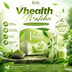 Thực phẩm dinh dưỡng VHEALTH vị trà xanh matcha 20 gói giàu chất xơ vitamin chính hãng