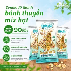 Combo 10 Thanh Bánh Thuyền Hạt Dinh Dưỡng UMAI - Snack Healthy Handmade, Phù Hợp Ăn Kiêng, Chay, Keto, Siêu Ngon