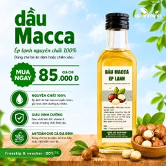 Dầu Macca 100ml Nguyên Chất - Dầu Ăn Dặm Lành Mạnh Cho Bé, Chăm Sóc Sức Khỏe và Làm Đẹp Từ Thiên Nhiên