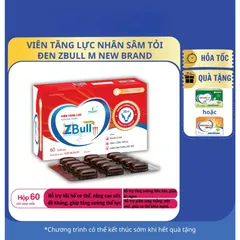 [Hộp 60v] Viên tăng lực nhân sâm tỏi đen ZBull New Brand M Tâm Dược hỗ trợ khôi phục sức khoẻ tăng đề kháng
